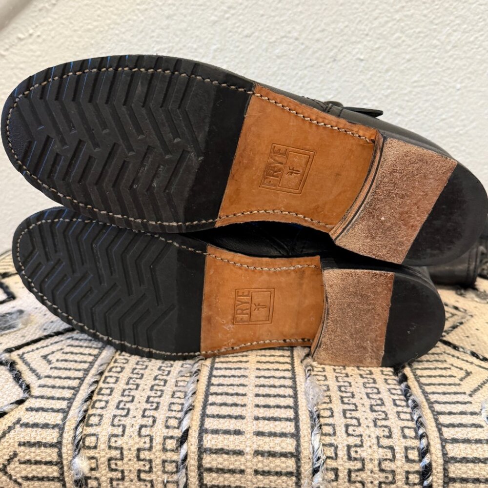 FRYE AND CO. Black Leather Mid-Calf Harness Boots - Picture 5 of 5